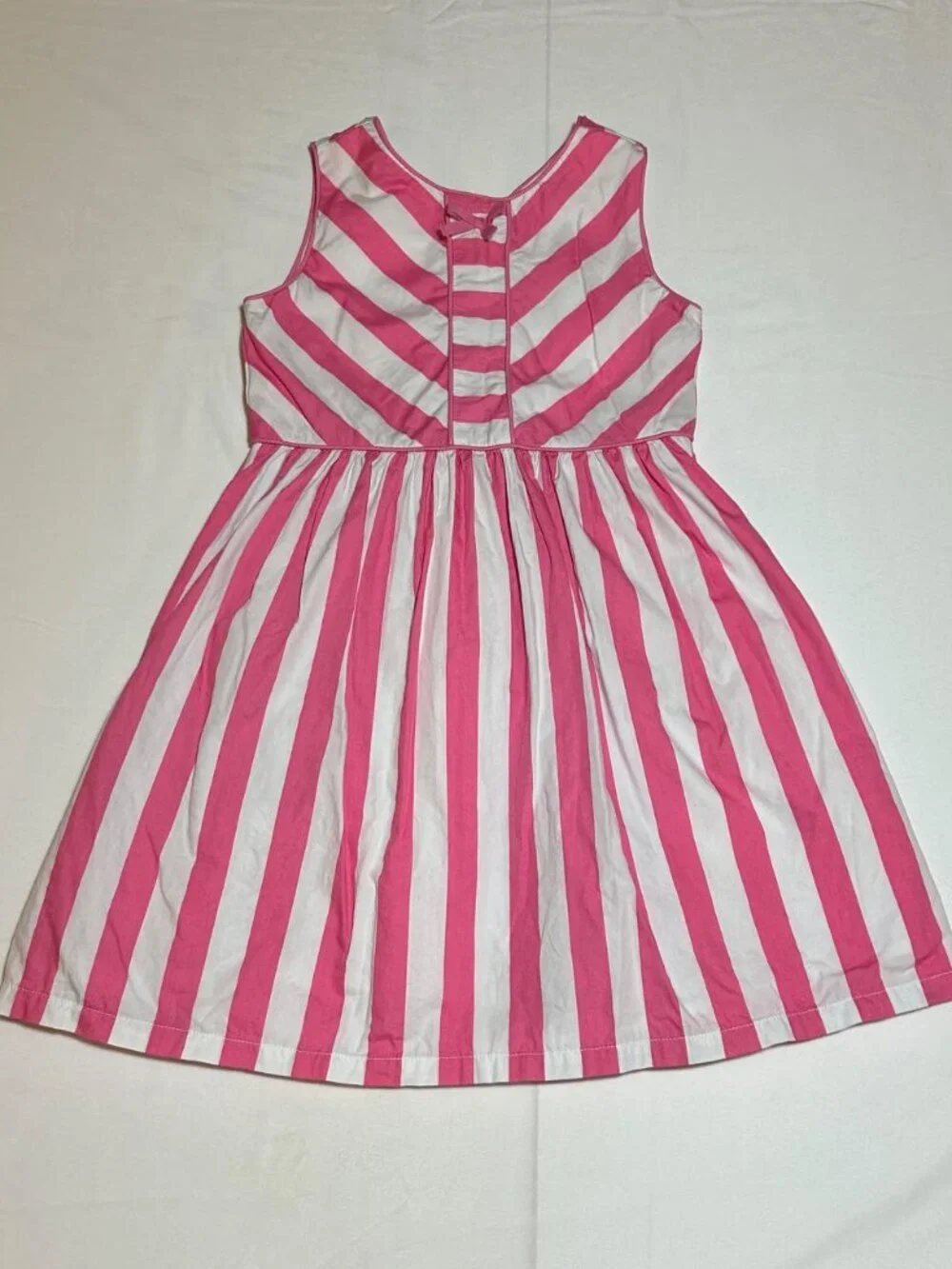 Gymboree Girls Size 5T Pink White Striped Sleeveless Lined Sundress Party